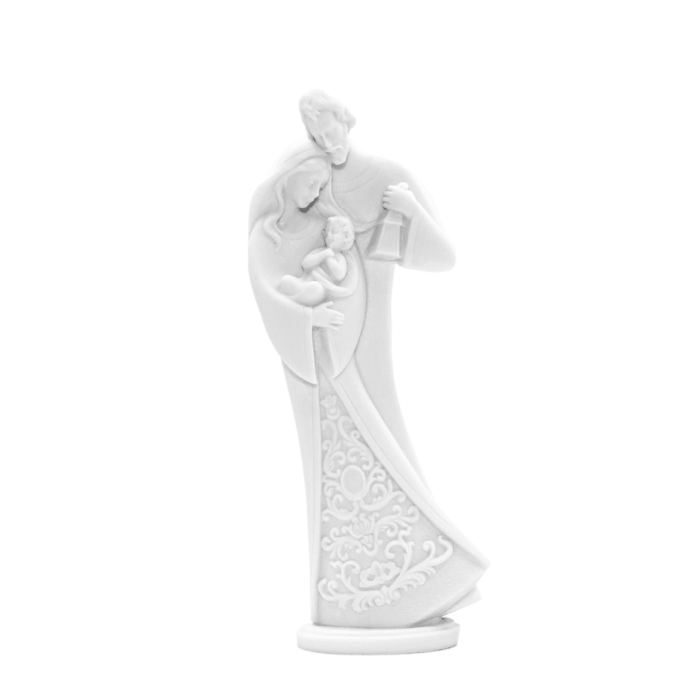 Estatueta de mármore Sagrada Família estilizada