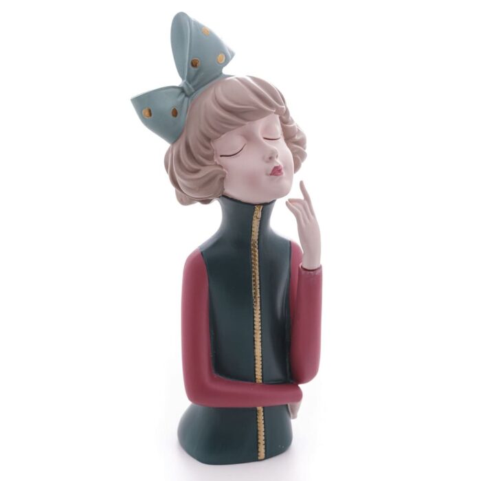 Figura decorativa de resina boneca pensadora