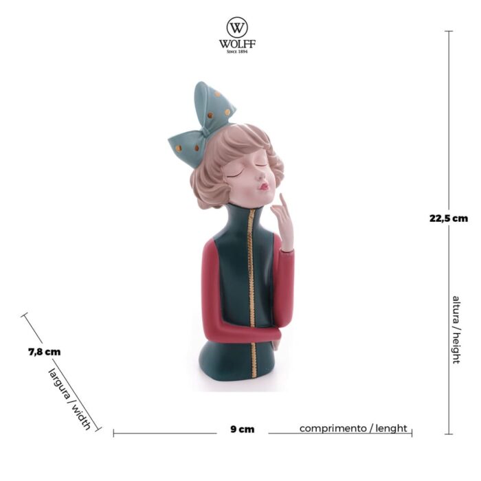 Figura decorativa de resina boneca pensadora - Imagem 2
