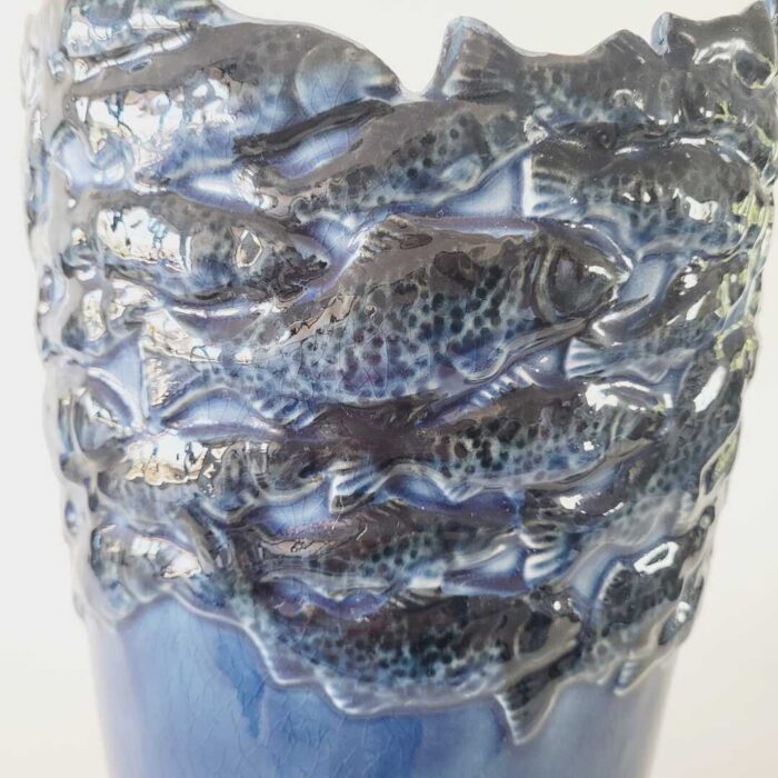Vaso de cerâmica Dana peixes azul 40cm - Imagem 2
