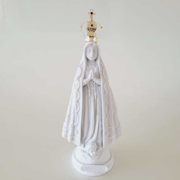 Estatueta de mármore de N Sra Aparecida 24cm c/ Coroa