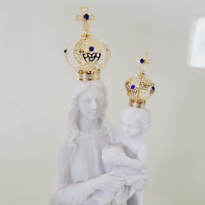 Estatueta de mármore de Nossa Senhora de Nazaré 30cm c/ Coroa
