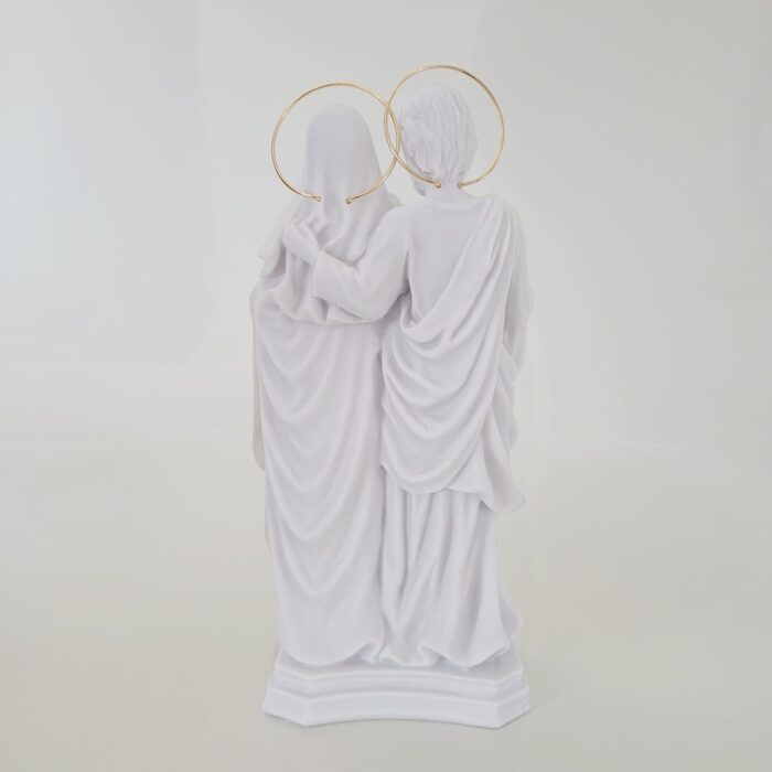 Estatueta de mármore Sagrada Família 30cm c/ Auréola dourada - Imagem 2