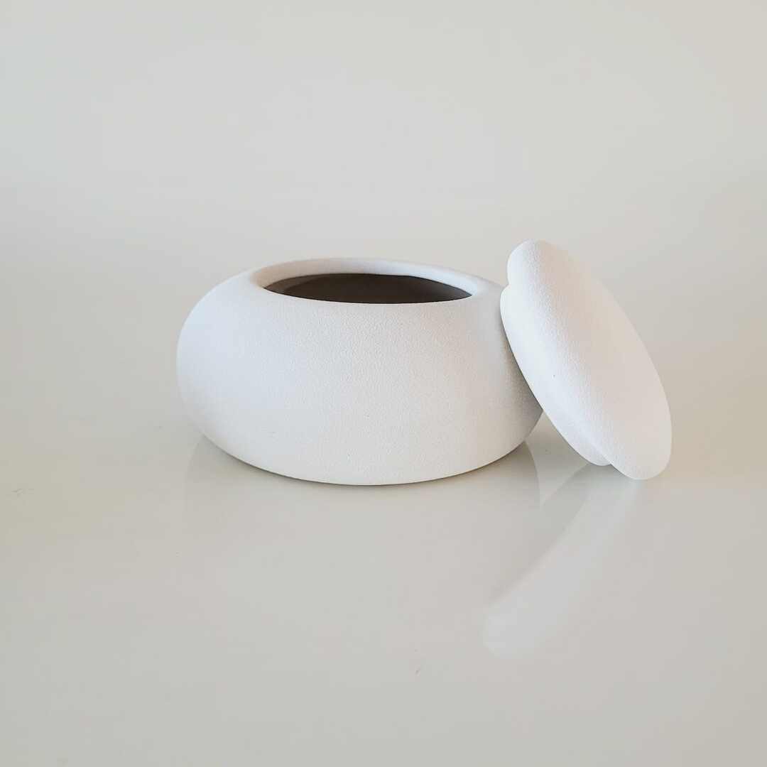 Potiche de cerâmica off white P