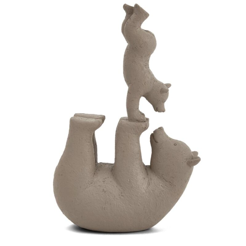 Escultura de resina Ursos brincando marrom