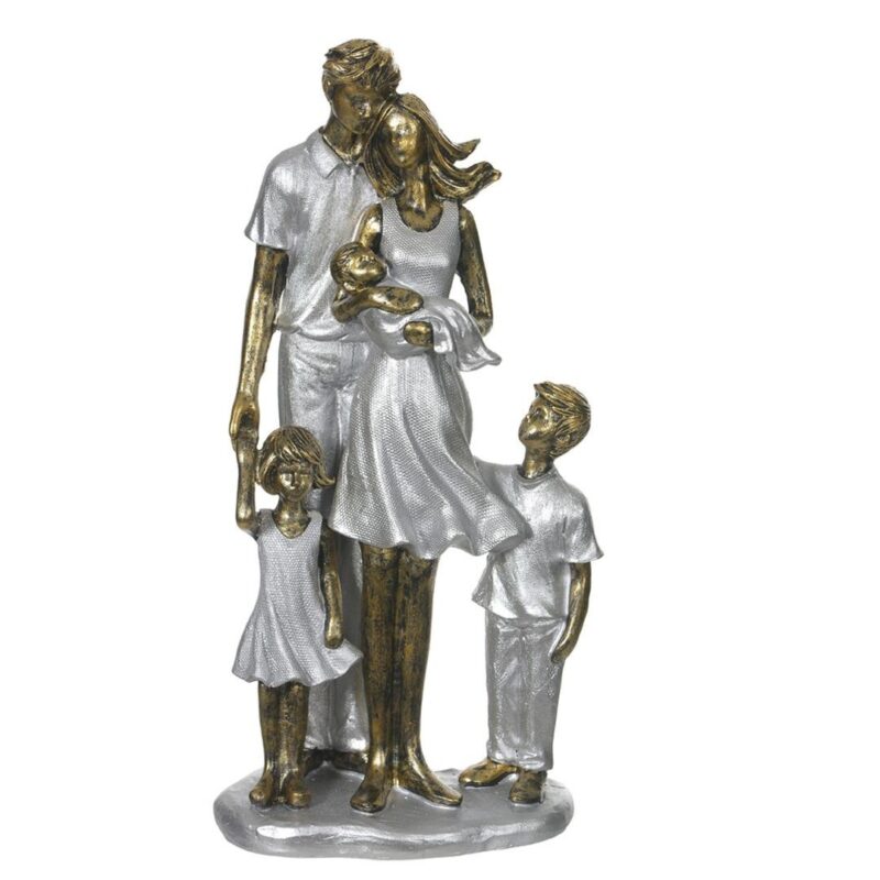 Escultura decorativa - Casal, Menina, Menino e Bebê