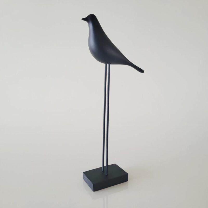 Escultura de resina Pássaro preto G