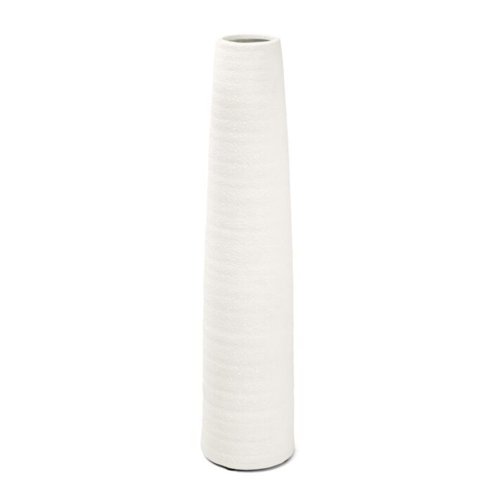 Vaso de cerâmica Cônico texturizado branco G 49XØ11