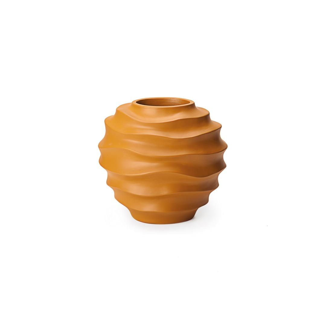 Vaso de resina ondas terracota P 20x21x13
