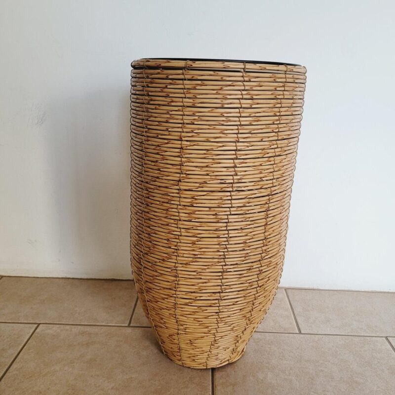 Cachepot de fibra sintética redondo de chão estrutura metal P 58xØ31