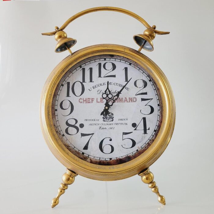 Relógio de parede ou chão Despertador Retrô dourado 70xØ50