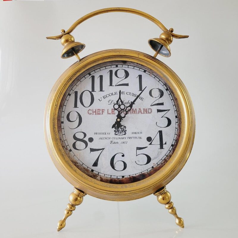 Relógio de parede ou chão Despertador Retrô dourado 70xØ50
