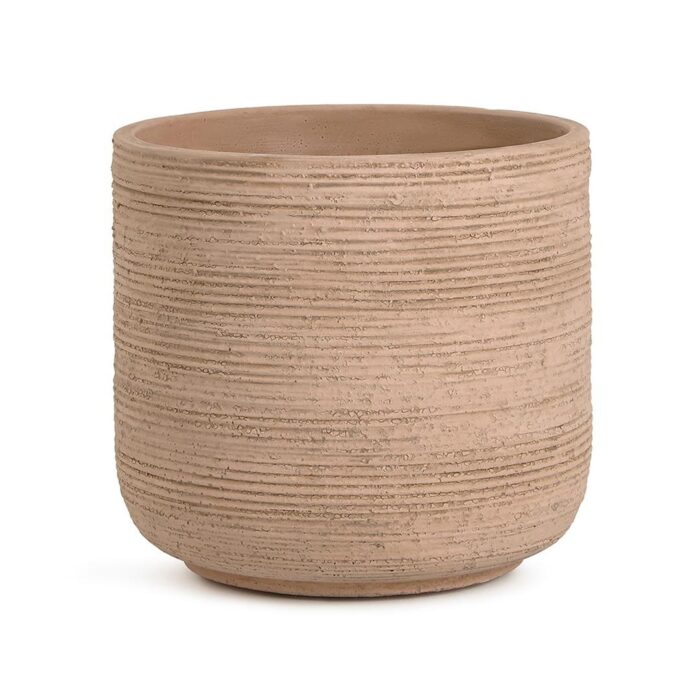 Cachepot de cimento textura frisos horizontais P  17xØ18