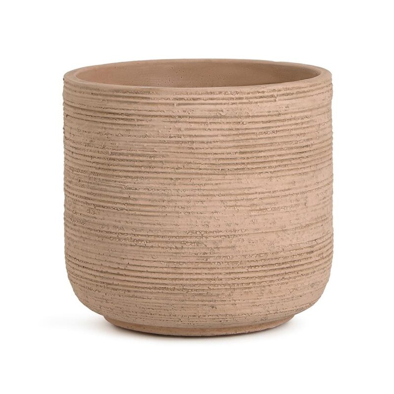 Cachepot de cimento textura frisos horizontais P  17xØ18