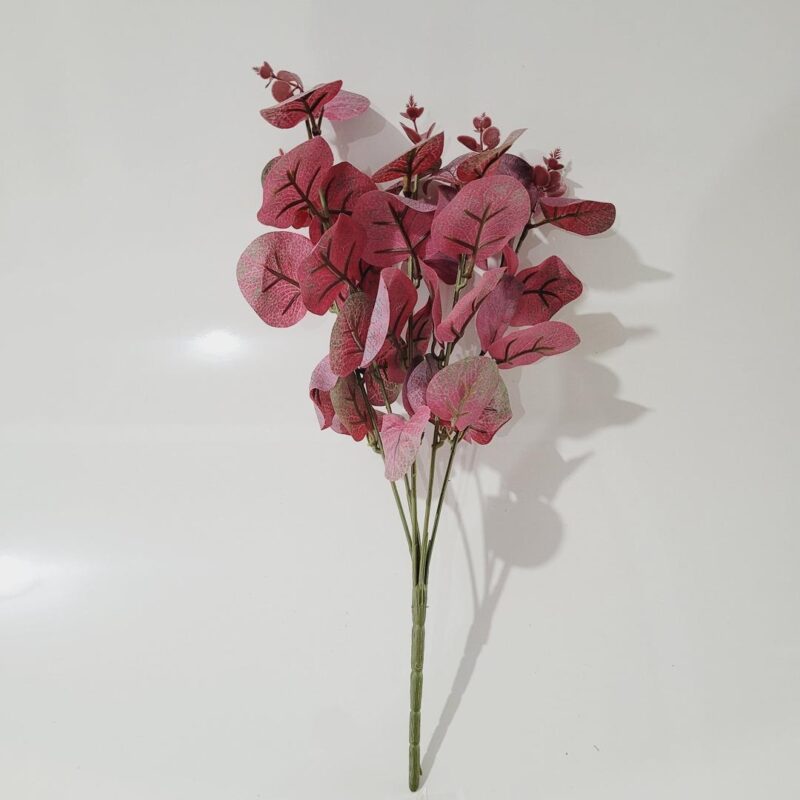 Buquê Eucalipto 36cm envelhecido outonal vermelho