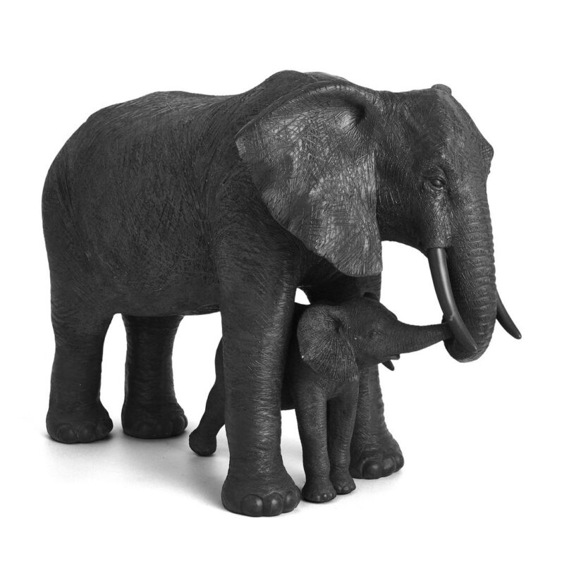 Escultura de resina Elefante G preto