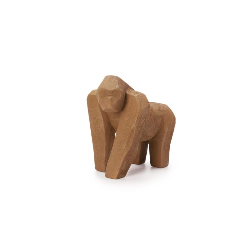 Escultura de resina Gorila P marrom