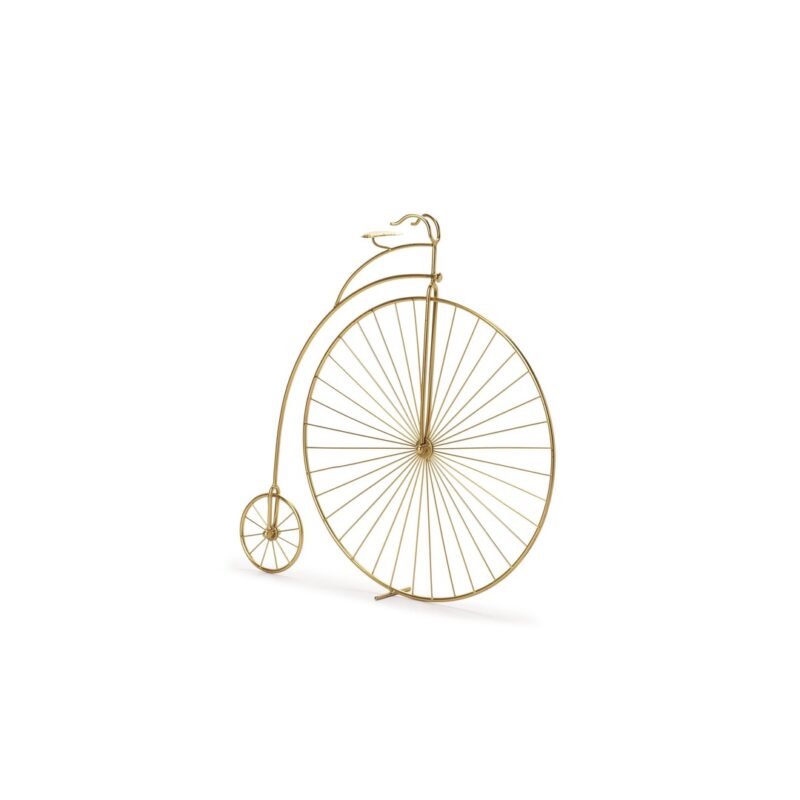 Escultura decorativa de metal bicicleta dourado