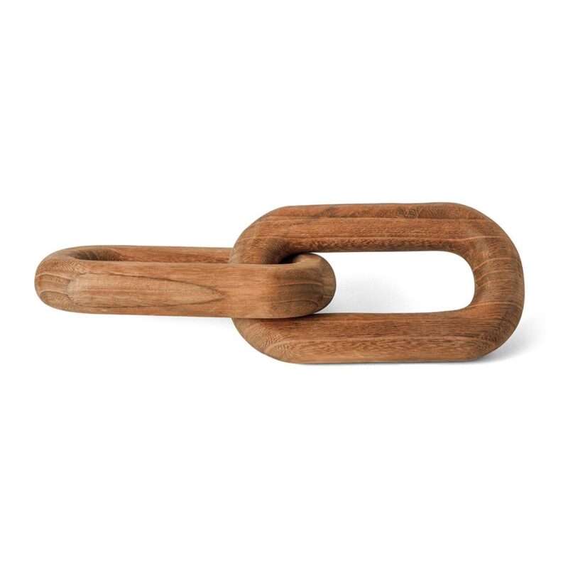 Escultura de madeira Corrente 2 Elos marrom