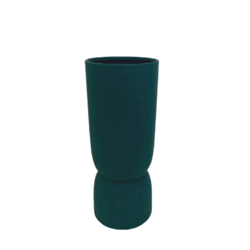 Vaso de cerâmica minimalista verde