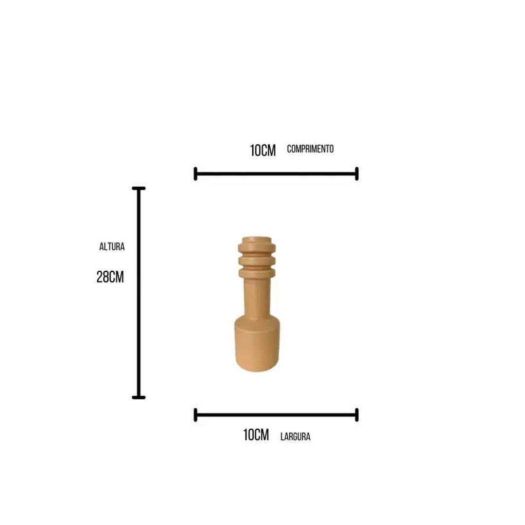 Vaso de cerâmica minimalista bege 27xØ10 - Imagem 3