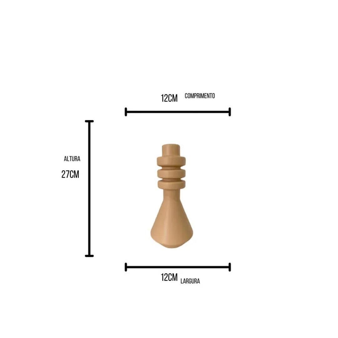 Vaso de cerâmica minimalista bege 27xØ12 - Imagem 2
