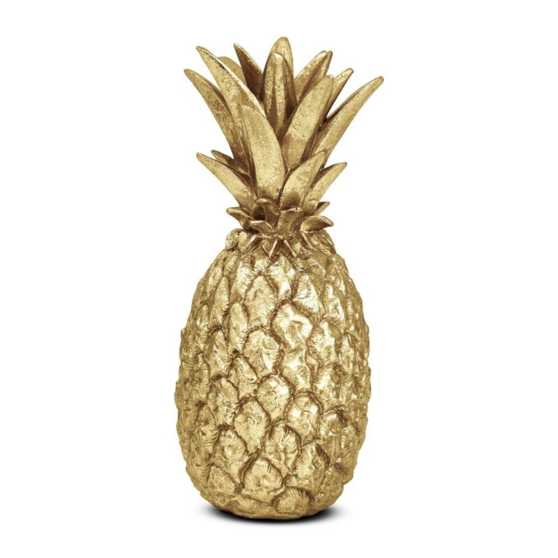 Escultura de resina abacaxi dourado G 16xØ7