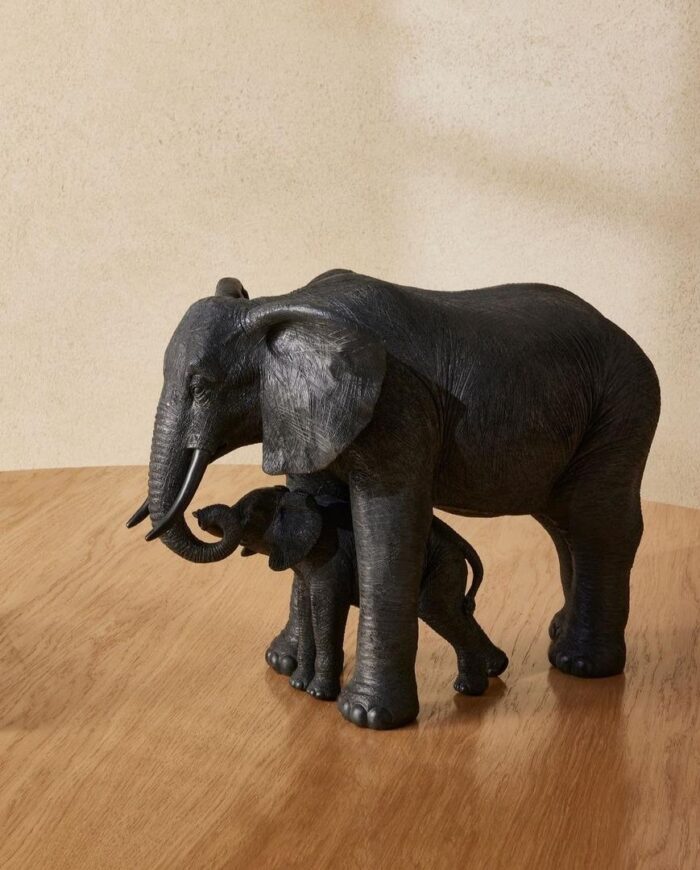 Escultura de resina Elefante G preto - Imagem 2