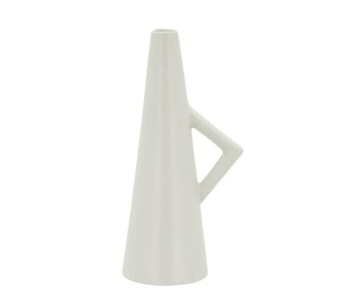 Vaso de resina cônico Corn G bege