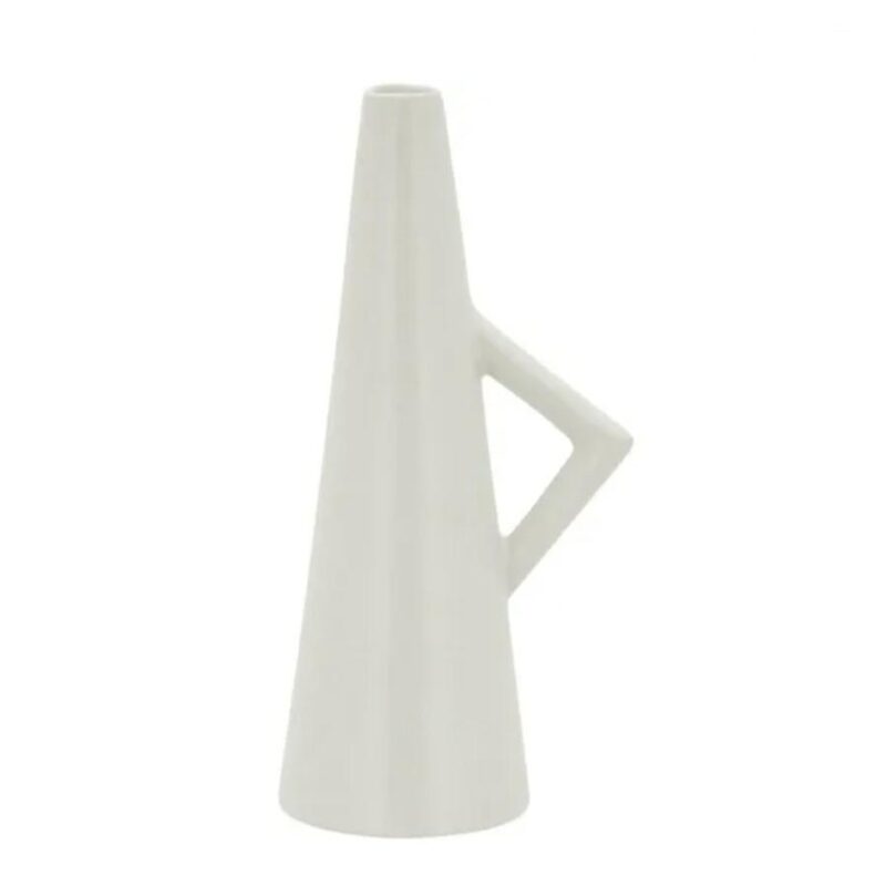 Vaso de resina cônico Corn G bege